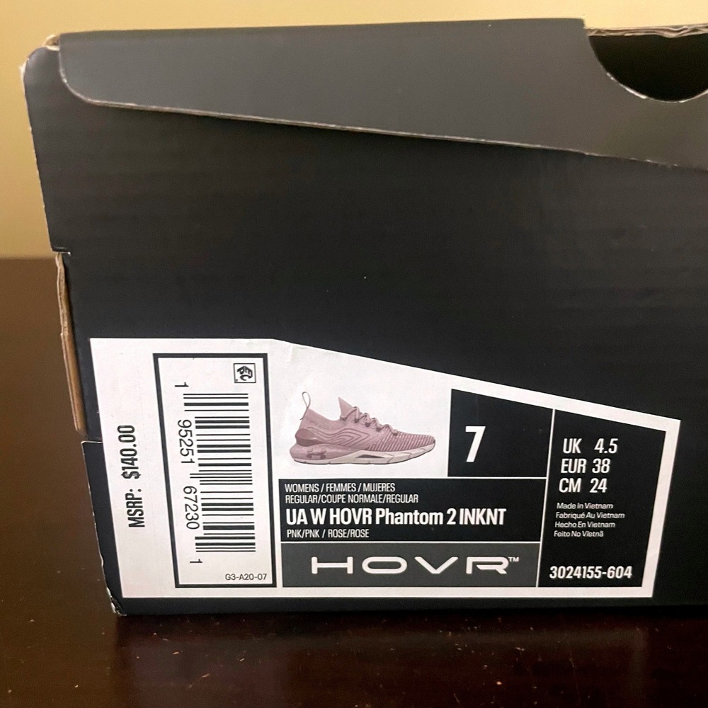 Under Armour HOVR Phantom 2 INKNT Womens Running Shoes Pink 3024155-604 Size 7 - Picture 8 of 8